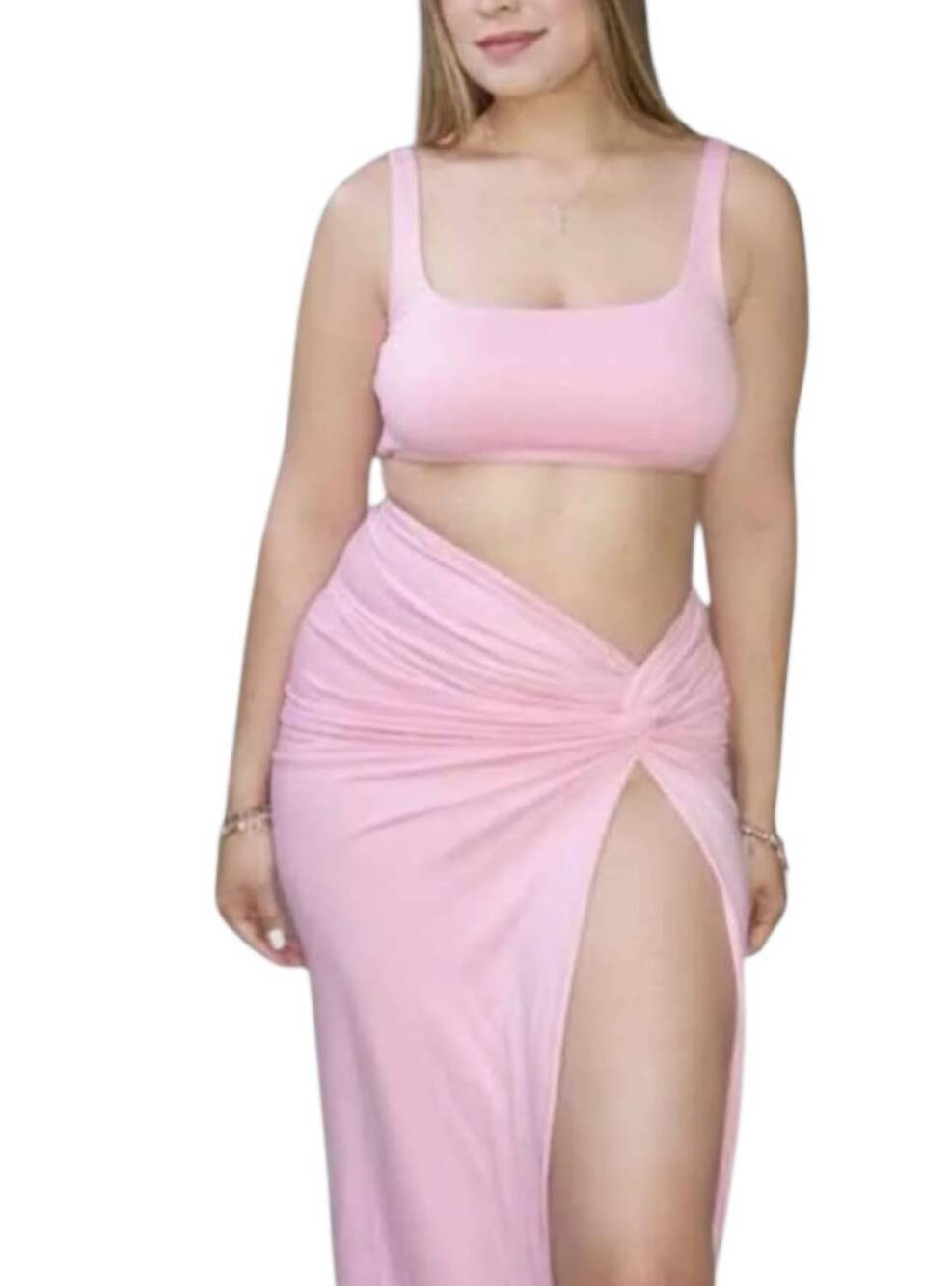 NEW MEEK bella matching skirt set in pink